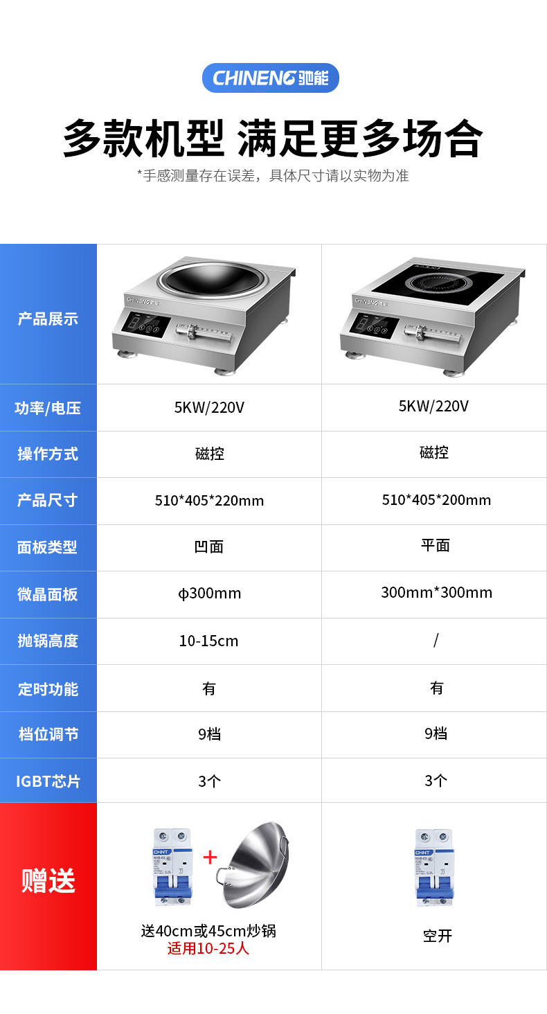 乐鱼5000W台式电磁炉产品参数